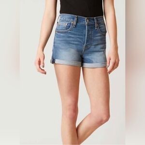 Levi’s Wedgie Shorts Cuffed Button Fly High Waisted-28